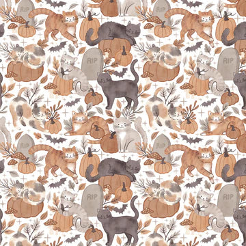 Pumpkins and Paws Fat Quarter Bundle By Camelot Fabrics (14 Fat Quarters)