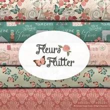 Fleurs and Flutter Fat Quarter Bundle By Camelot Fabrics (8 Fat Quarters)