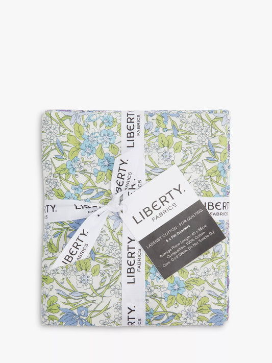 Everlasting by Liberty Of London Fabric  5 Fat Quarters Blue and Mauve