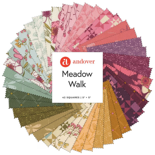 Meadow Walk 5 inch charm pack, Andover